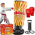 Inflatable Boxing Toy for Boys Age 4-8-12, Standing Kick Dummy, Karate Taekwondo Equipment, Fun Active Game, Birthday Party for Kids, Durable Punch Box Set