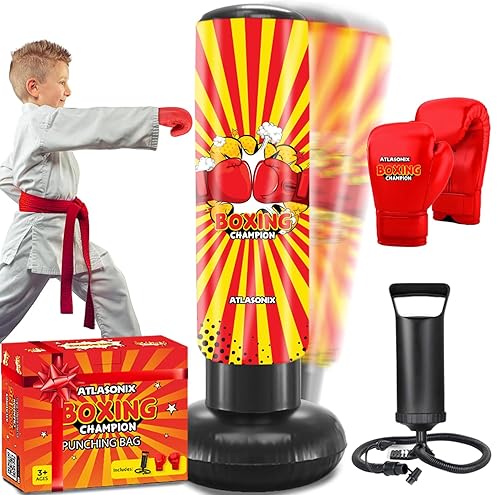 Punching Bag for Kids, Inflatable Punching Bag Kids 8-12 Blow Up Boxing  Bag, Fun Punch, Toy Gifts for Boys and Girls, Fun Active Game Birthday