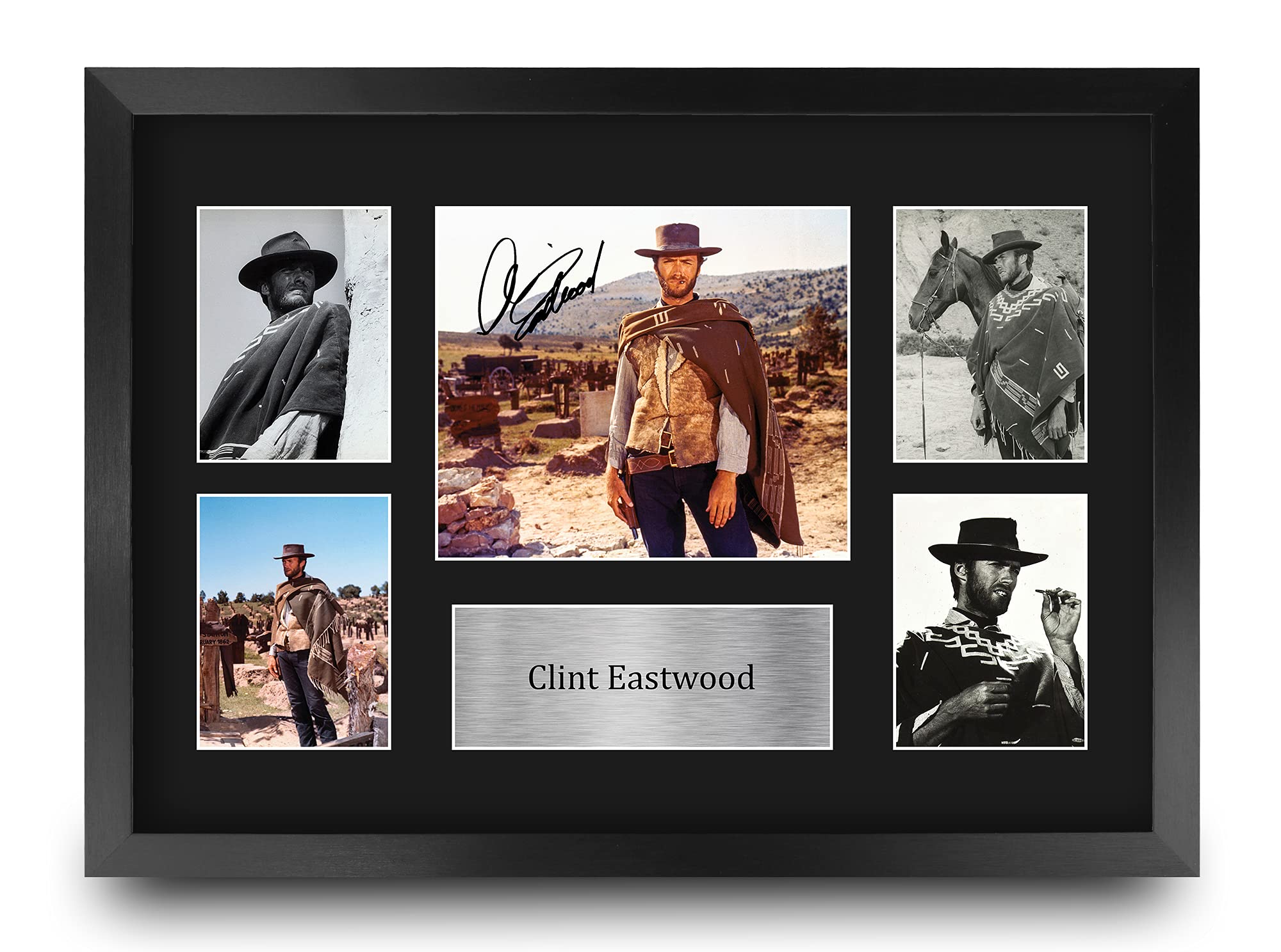 HWC Trading FR A3 Clint Eastwood Gifts Printed Signed Autograph Picture for Movie Memorabilia Fans - A3 Framed