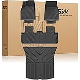 3W Tesla Model Y Juniper Floor Mats(not for Standard), Rear Cargo Liner, Custom Fit 2025 2026 Model Y Acecessories, TPE All Weather Odorless Non-Slip, Black