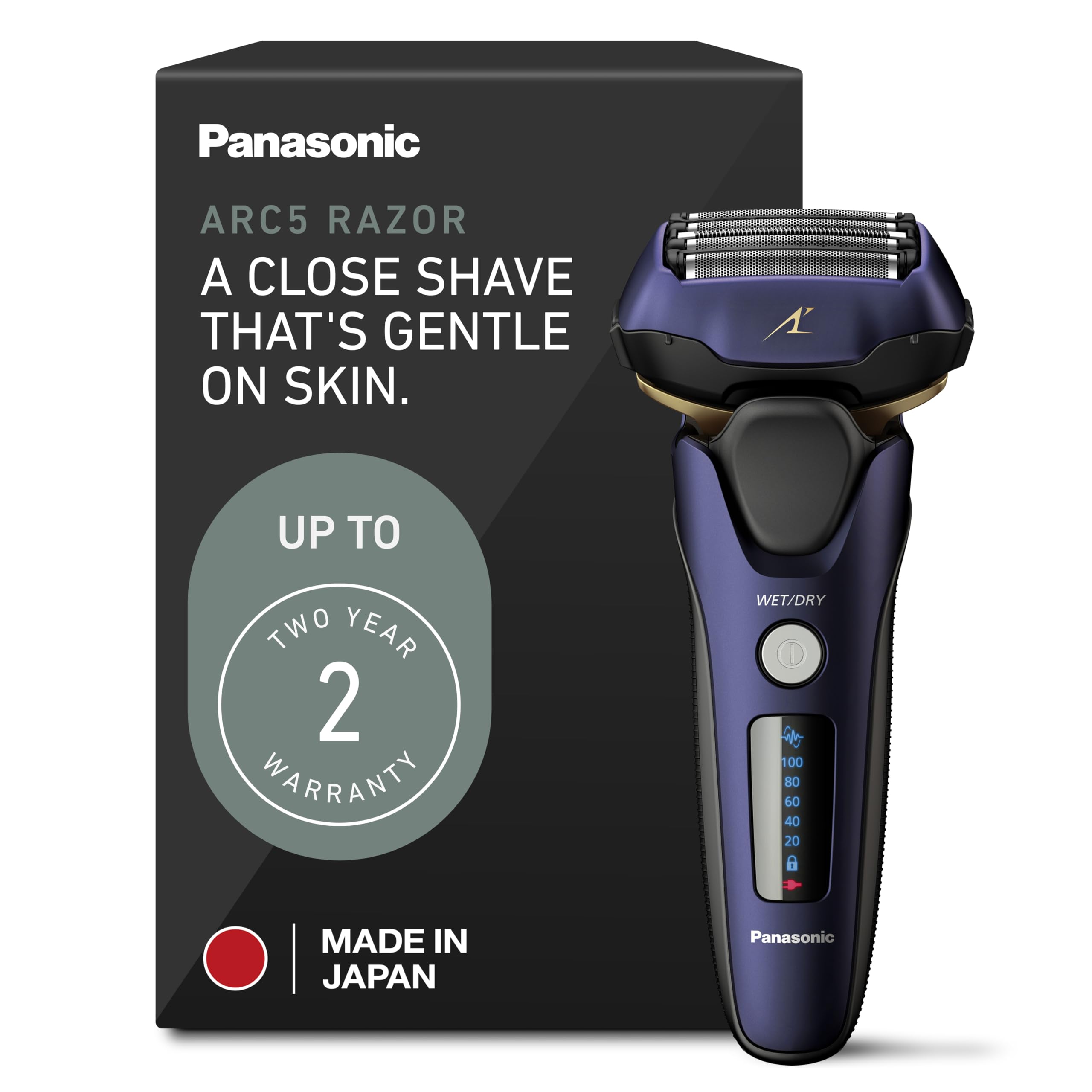 Photo 1 of Panasonic ARC5 Electric Razor for Men with Pop-up Trimmer, Wet Dry 5-Blade Electric Shaver with Intelligent Shave Sensor and 16D Flexible Pivoting Head - ES-ALV6HA (Navy)