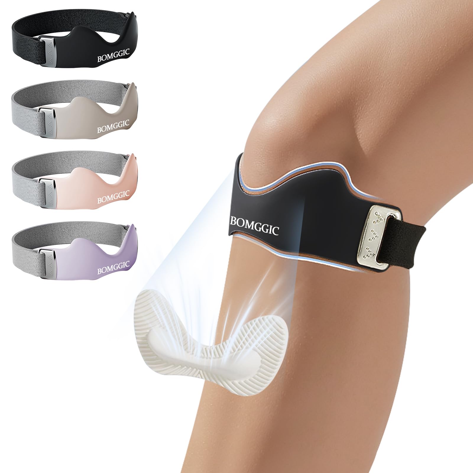 Photo 1 of 2 Pack Patellar Tendon Support Strap for Men&Women,Adjustable Patella Band Flex Wrap Knee Brace with Non-Slip Silicone Targeted Pressure Pad for Knee Pain Tendonitis,Running, Basketball,Hiking,Fitness