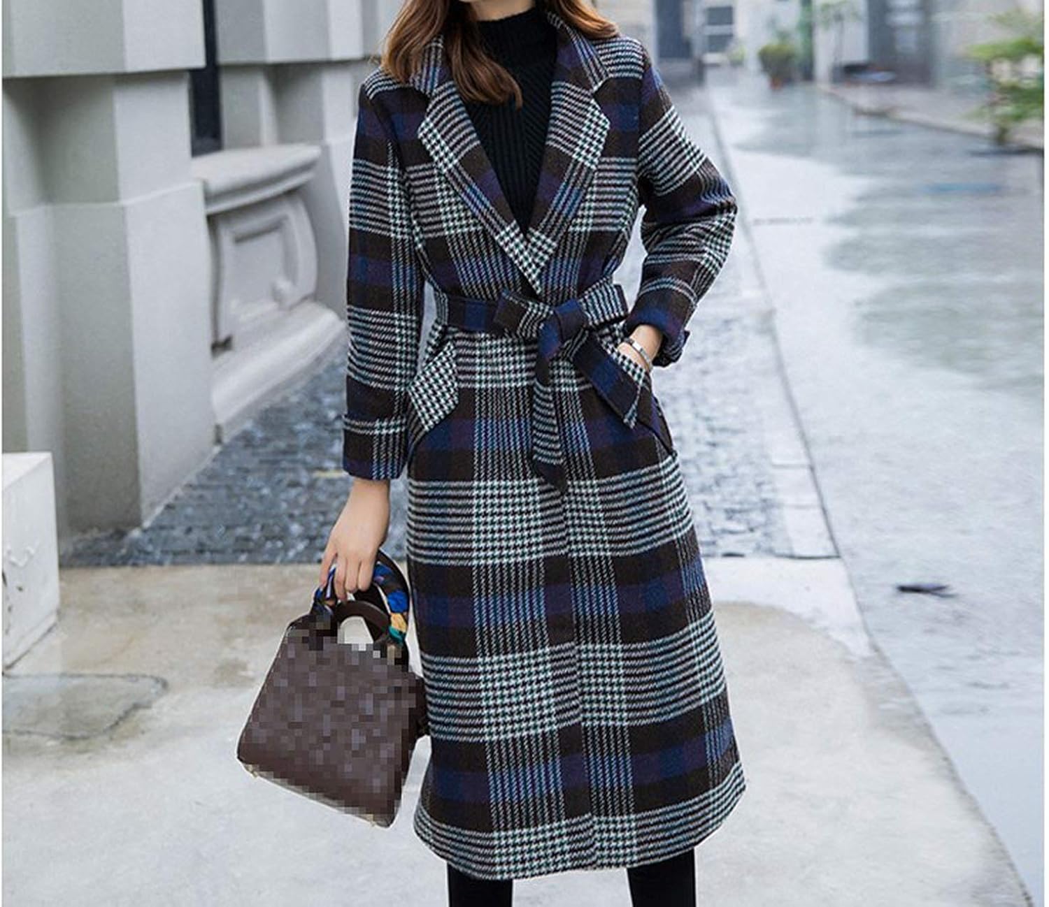 checked winter coat