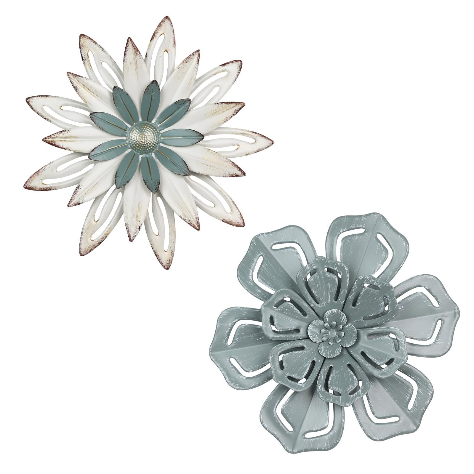 Photo 1 of ** white flower only/**
hogardeck Metal Flower Wall Decor, 2 PCS 11" Metal Farmhouse Wall Decor, Floral Metal Wall Art for Indoor Outdoor, Boho Wall Decor for Bathroom, Living Room, Kitchen, Bedroom, Porch, Garden, Yard