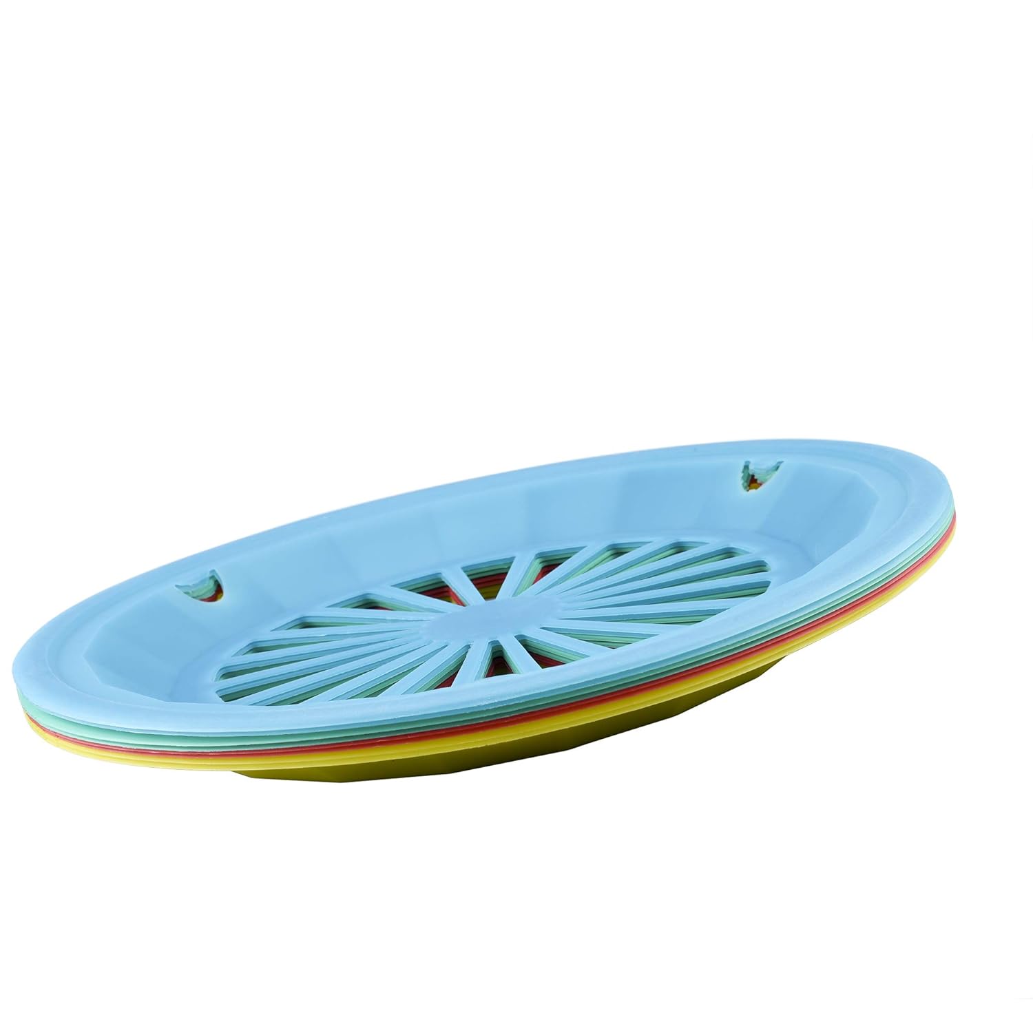 COSMOS Pack of 8 Reusable Plastic Plate Holders for 9