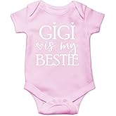 AW Fashions Gigi Is My Bestie Baby Bodysuit Funny Adorable Romper Clothing for Boys, Girls, and Unisex