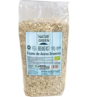 NaturGreen Copos de Avena Gruesos Sin Gluten Bio 1Kg - Pack de 6 unidades de 1