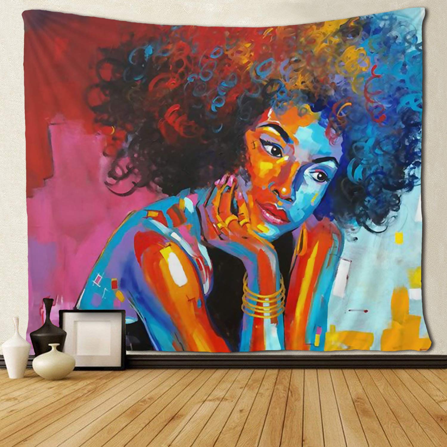 50 60 African King And Queen Sara Nell Tapestry African American Lovers Couple Oil Painting Tapestries Wall Art Hippie Bedroom Living Room Dorm Wall Hanging Throw Bedspread 50 60 Home Decor Home Decor Filtrosmil Com Br