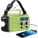 NOAA Weather Radio, Emergency Hand Crank Radio with Solar Charger, Portable Battery Operated AM FM Shortwave Radio with LED F