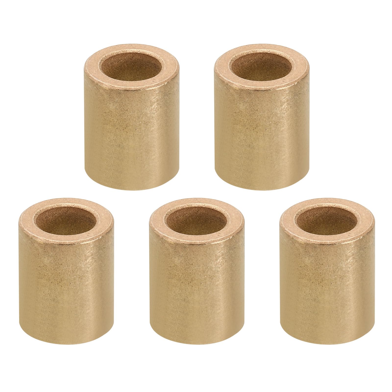 PATIKIL M10 Brass Spacers, 5 Pcs Metal Spacer Brass 10mm ID x 16mm OD x 20mm L Brass Spacers Screw Standoff for 3/8 Inch or M10 Screw
