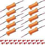 10Pcs 50W 6Ohm Load Resistors LED Turn Signal, LED Load Resistor Kit for Fix LED Bulb Fast Hyper Flash Turn Signal Blink Error Code (Amber)