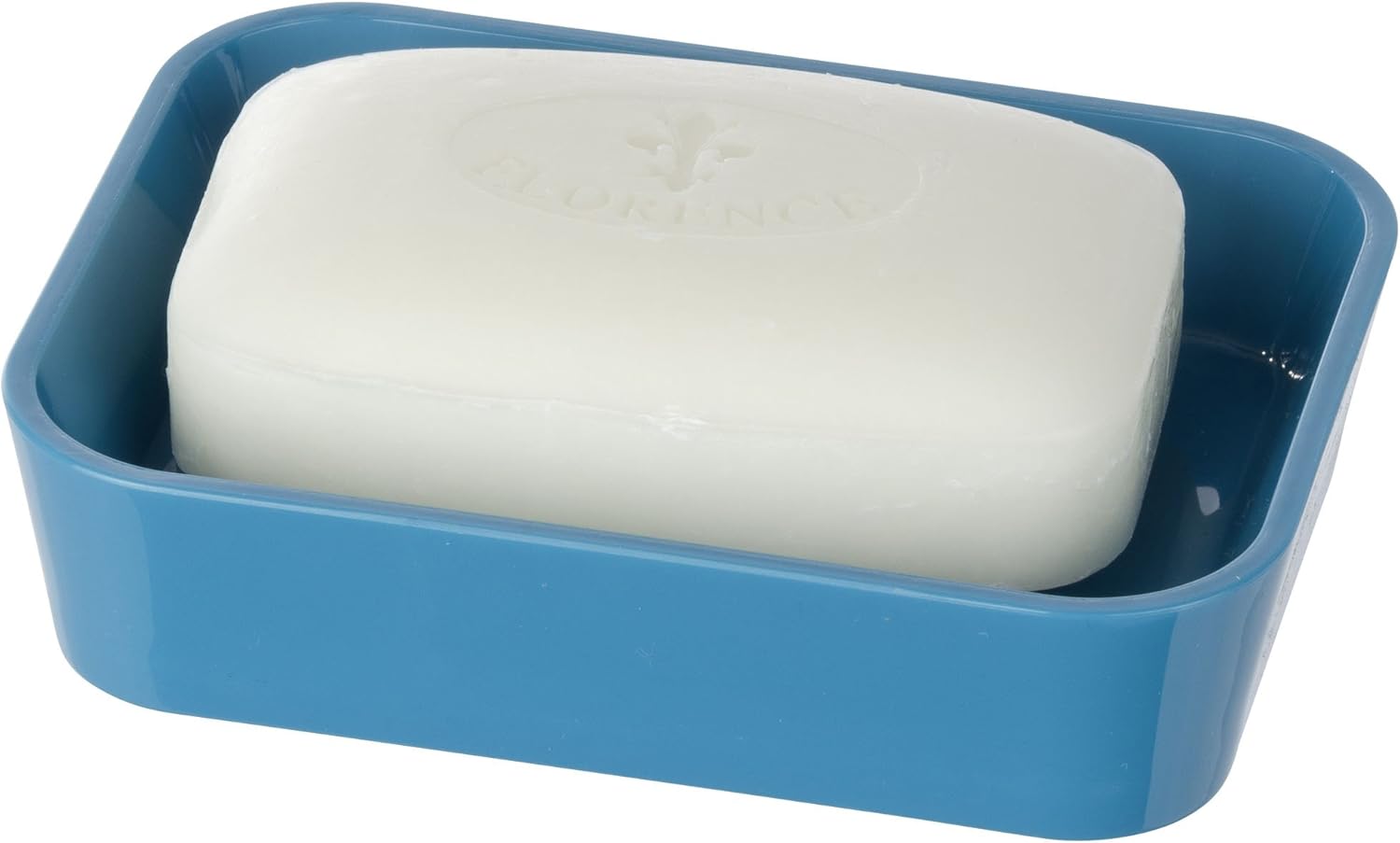 Wenko Soap Dish Candy in Petrol Blue, Polystyrene, 8.9 x 12 x 2.8 cm