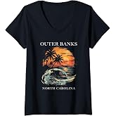 Womens Outer Banks North Carolina V-Neck T-Shirt