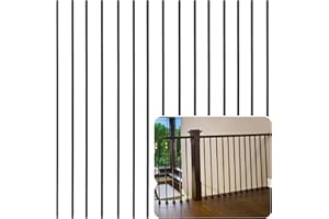 Sidasu 15-Pack Iron Balusters - 1/2" Square Hollow Metal Stair Spindles for Staircase, Decorative Metal Balusters for Staircase Indoor/Outdoor Use