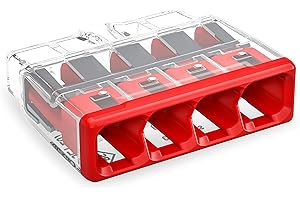 2773-404 | WAGO Wall-Nuts® PUSHWIRE® Splicing Connector | for Solid and Stranded Conductors | 4-Conductor | red Cover | [Box of 80 Pieces]