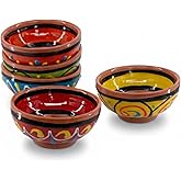 Cactus Canyon Ceramics Spanish Terracotta 5-Piece Tiny Super Small Mini-Bowl (Pinch Bowls) Set, Multicolor