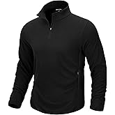 G Gradual Mens Quarter Zip Pullover Fleece with 2 Zipper Pockets Long Sleeve Golf Shirt Winter Athletic Sweater Lightweight