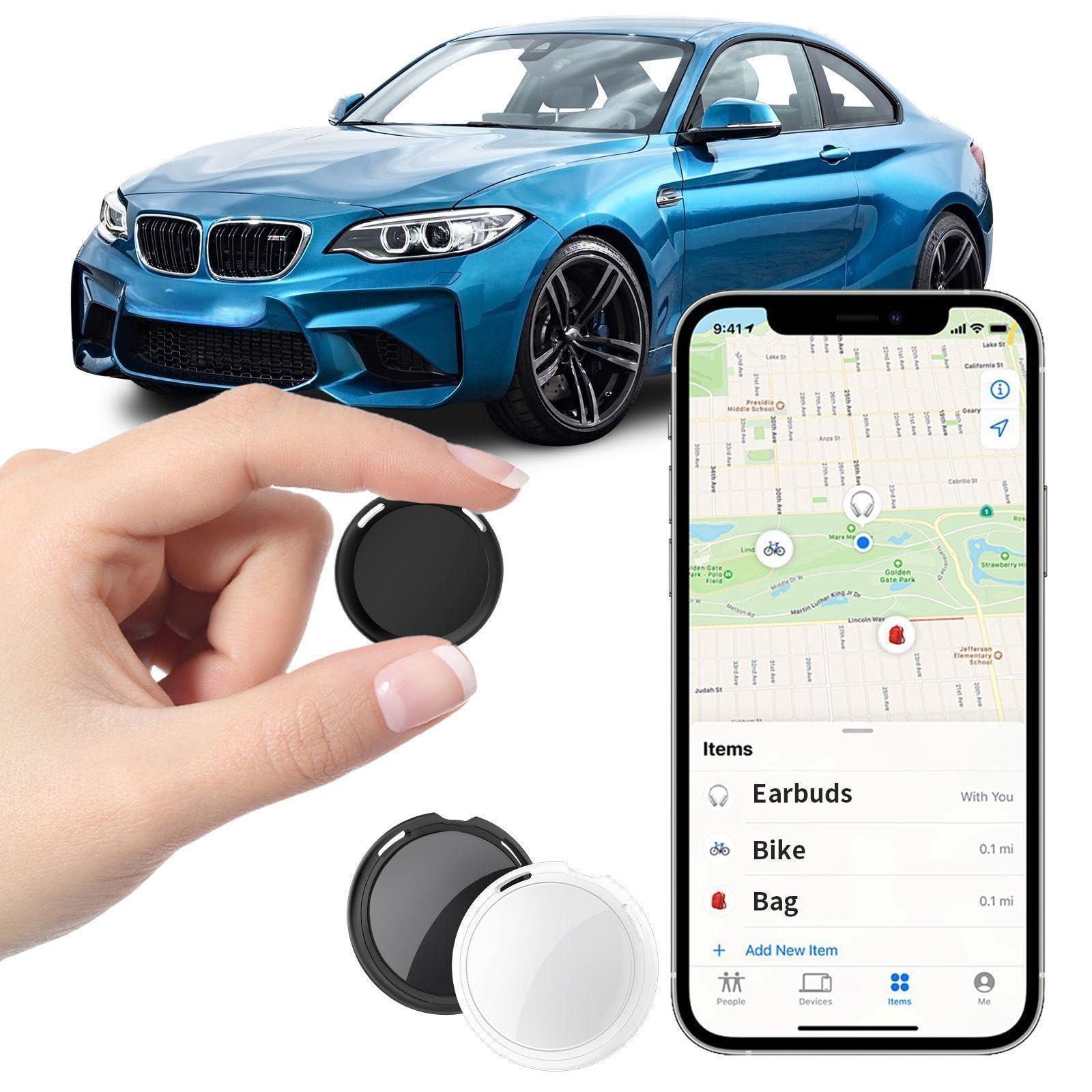 Photo 1 of 2 Pack Mini GPS Trackers for Vehicles Work with Find My (iOS Only) Real Time Car Tracker Tags Hidden Car Locator Tracking Device Global Coverage No Monthly Fee or Subscription No SIM Card Required