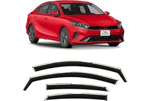 Voron Glass in-Channel Extra Durable Rain Guards for Kia Forte 2019-2024, Window Deflectors, Vent Window Visors, 4 Pieces - 200550