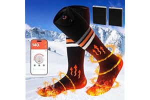 XYNZZEU Heated Socks for Men/Women, 8000mAH Battery Operated Heated Socks Rechargeable with APP Control, Electric Socks Washable, Up to 10 Hours for Camping Fishing Cycling Skiing Skating Hiking