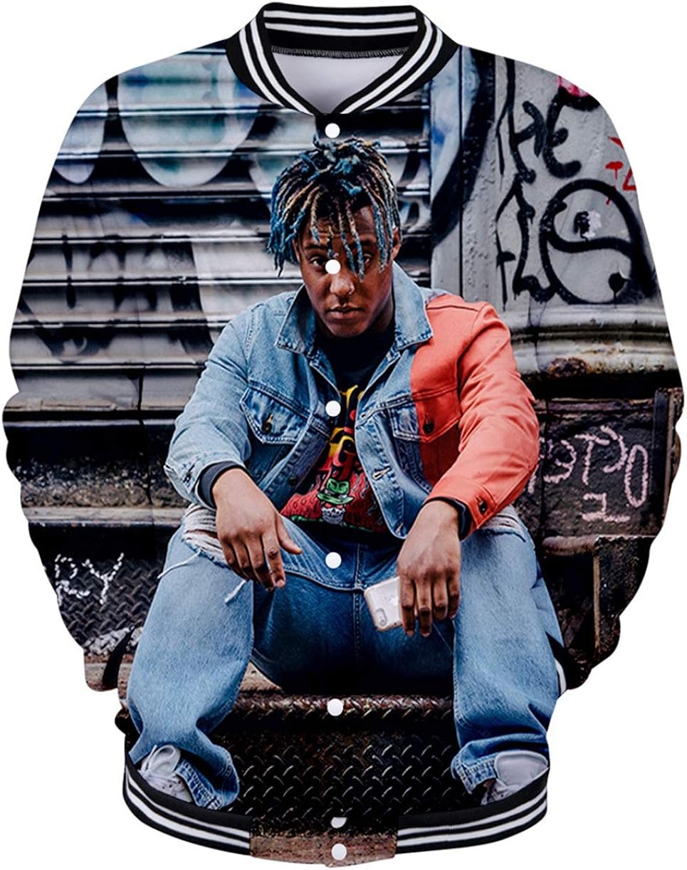 KSRUI 3D Juice Wrld Unisex Autumn Winter Long Sleeve Jacket Casual Coat