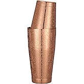 Stainless Steel Boston Shaker with Etched Pattern Weighted Shaking Tin Set (Spirit Copper Plated)