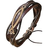 BeGenuine Store Braided Leather Bracelet for Man or Women Ichthys Fish Symbol Jewelry Handmade Adjustable Unique