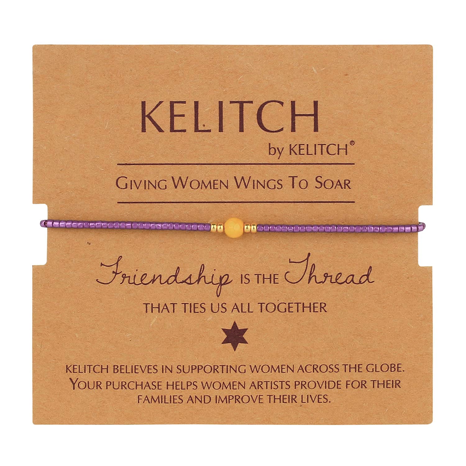KELITCH Crystal Gems Mix Beaded Friendship Bracelets Charm Adjustable Bracelet New Jewelry (Purple 2)