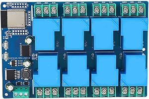 LiebeWH 8 Channel Relay Module WiFi Board, PCB Material, Remote Control Capability, Programmable Buttons, Smart Home Automati