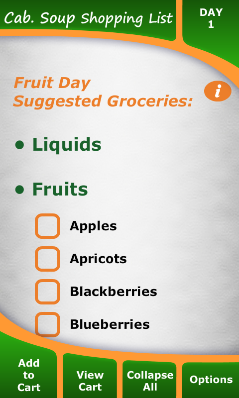 Cabbage Soup Diet Shopping List