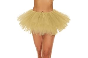 Zando Tutu for Women Adults Teens 5 Layers Halloween Costume Cosplay Running Tutu Party Elastic Fluffy Tulle Dance Skirt
