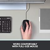 Logitech B100 Wired USB Mouse 3-Buttons Optical Ambidextrous Black view 3