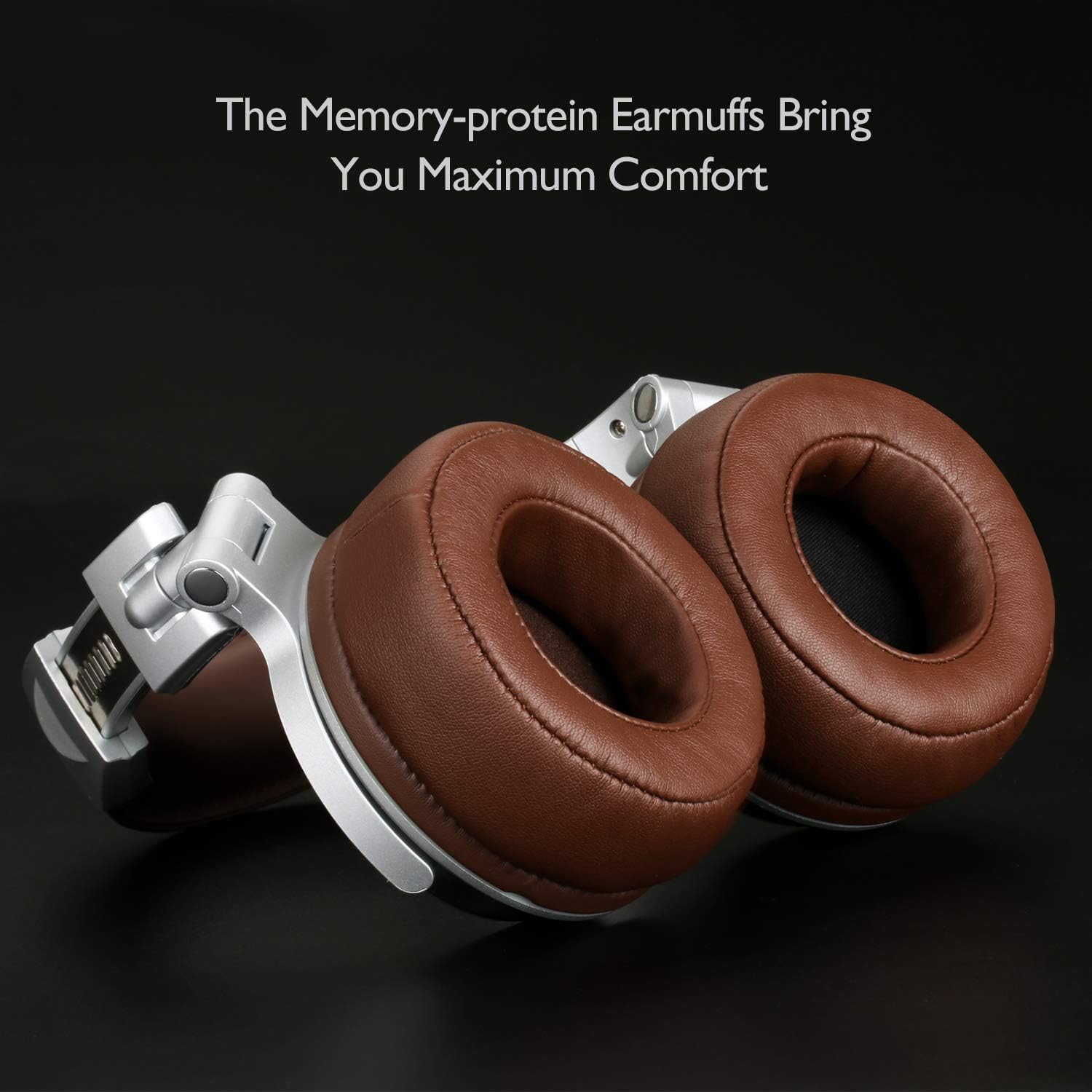 Over Ear Headphone, Wired Premium Stereo Sound Headsets with 50mm Driver, Foldable Comfortable Headphones with Protein Earmuffs and Shareport for Recording Monitoring Podcast PC TV- with Mic (Silver): Electronics