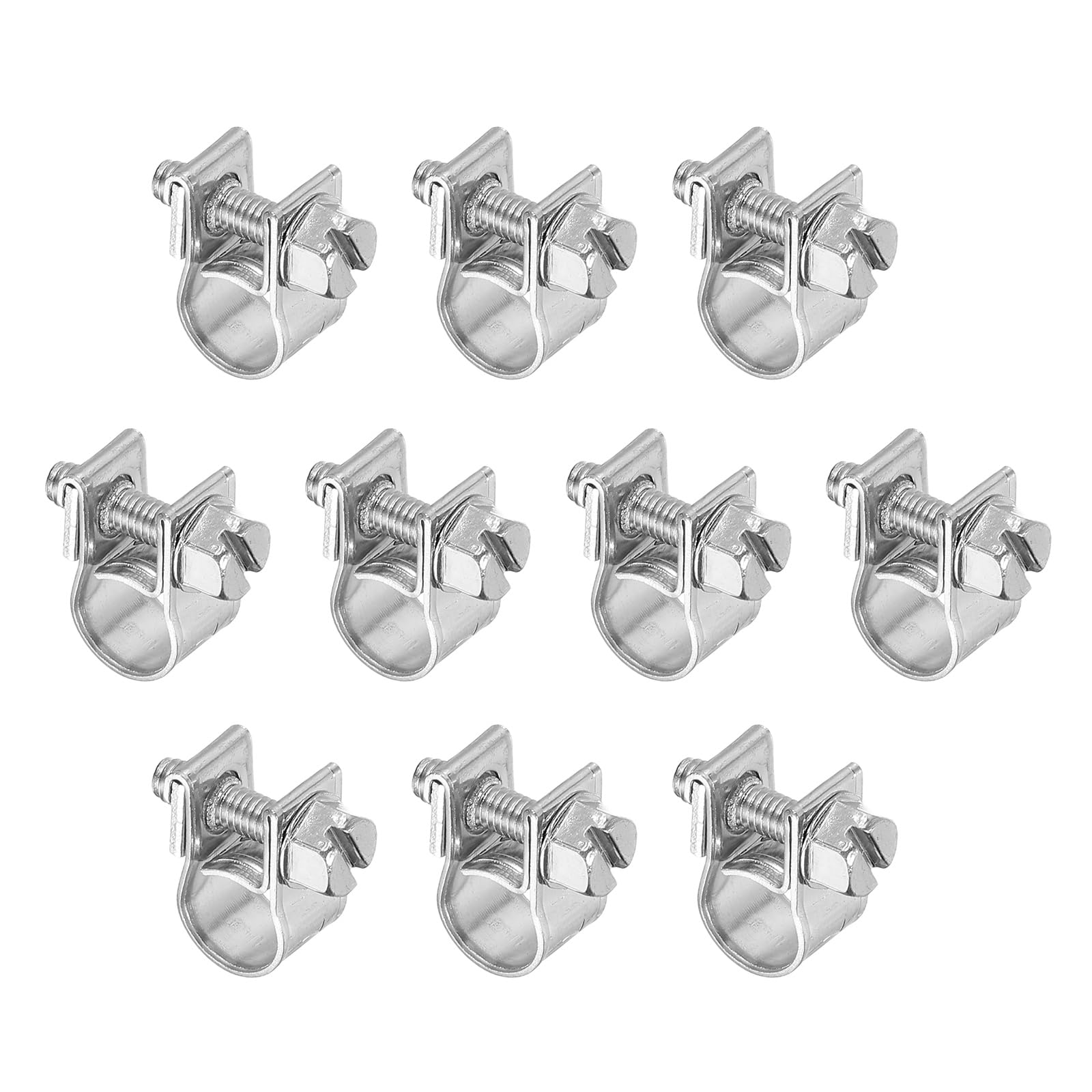 PATIKIL 10 Pcs 7-9mm Mini Fuel Injection Hose Clamps Stainless Steel Adjustable Clamp