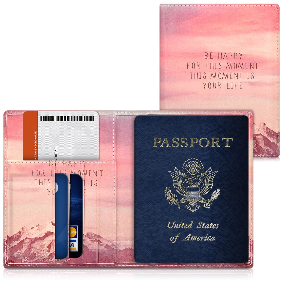 kwmobile Funda para pasaporte Cubierta de cuero sintético para