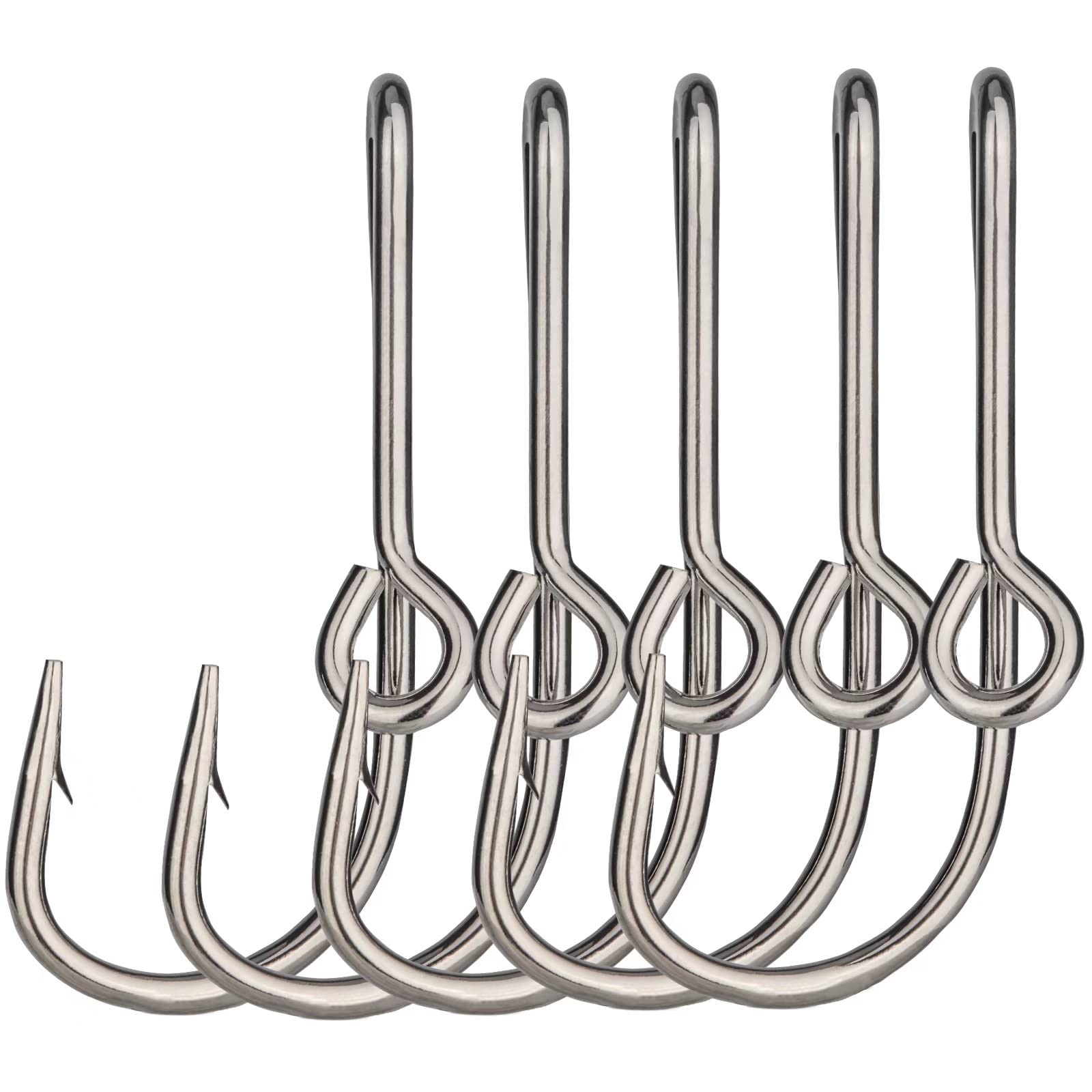 THKFISHI Fishing Hooks 5PCS Fish Hook Hat Pins Hat Hook Clip Fish Hooks for Hat Sliver, Silver