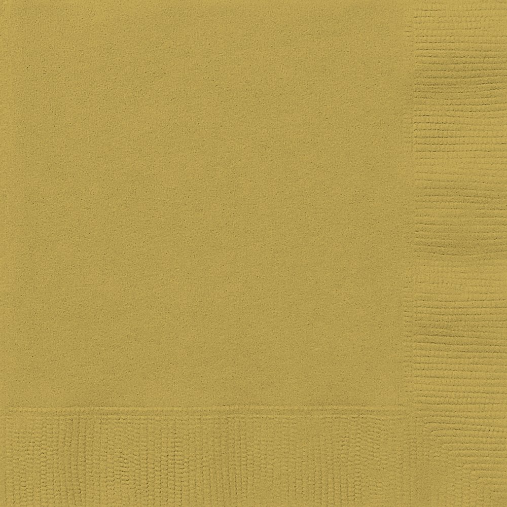 Solid Luncheon Napkins | Classic Gold Color Theme | 50ct