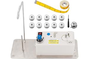 SolidGnik Automatic Bobbins Winder, Automatic Thread Sewing Machine Accessory with 10PCS Metal Bobbins Suitable for Domestic 