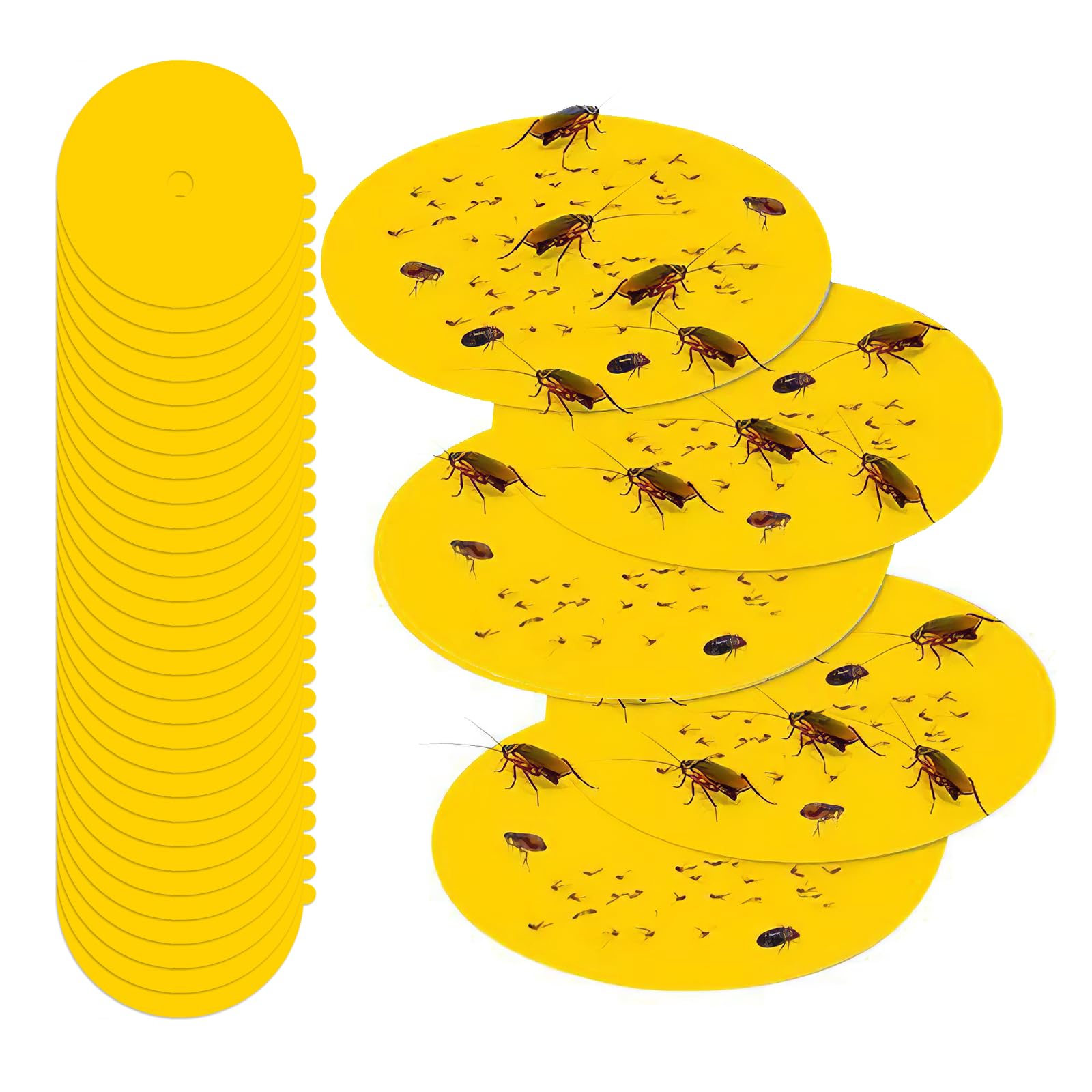 30PCS Flea Trap Sticky Refills 12x12.5cm – Strong Adhesive Insect Catcher Pads, Poison-Free & Odourless Replacement Discs for Flea Trap Lights, Bed Bugs, Moths, Mosquito & Pest Control