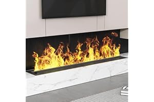 Led Indoor Modern Embedded Water Vapor Fireplace Humidifier - 3D Atomized Realistic Flame, Smart Control - Automatic Water In