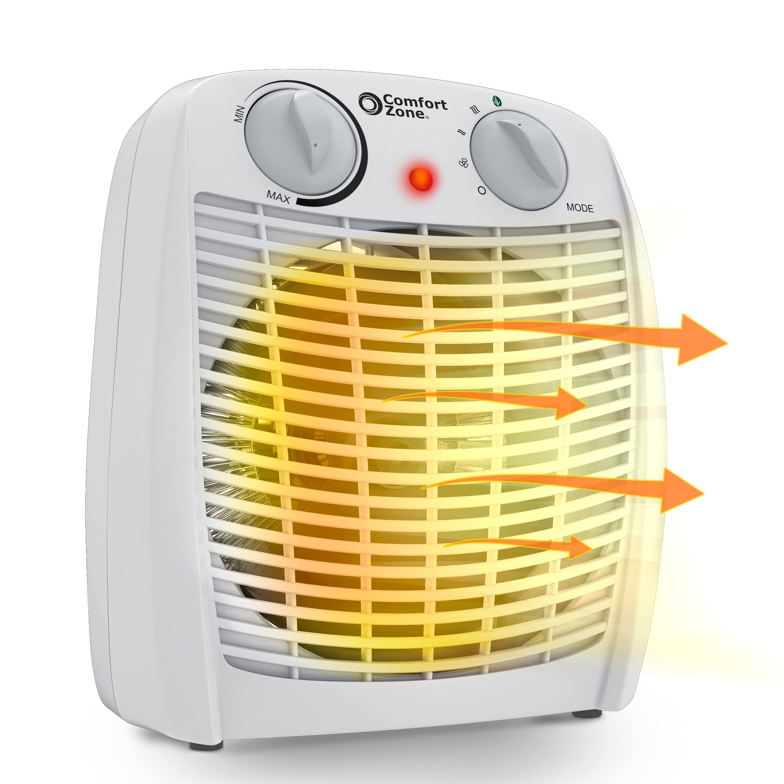 Photo 1 of Comfort Zone Indoor Space Heater with Adjustable Thermostat, Fan Forced, Electric, Overheat Protection, Safety Tip-Over Switch, Energy Efficient, Ideal for Home, Bedroom, & Office, 1,500W, CZ45E