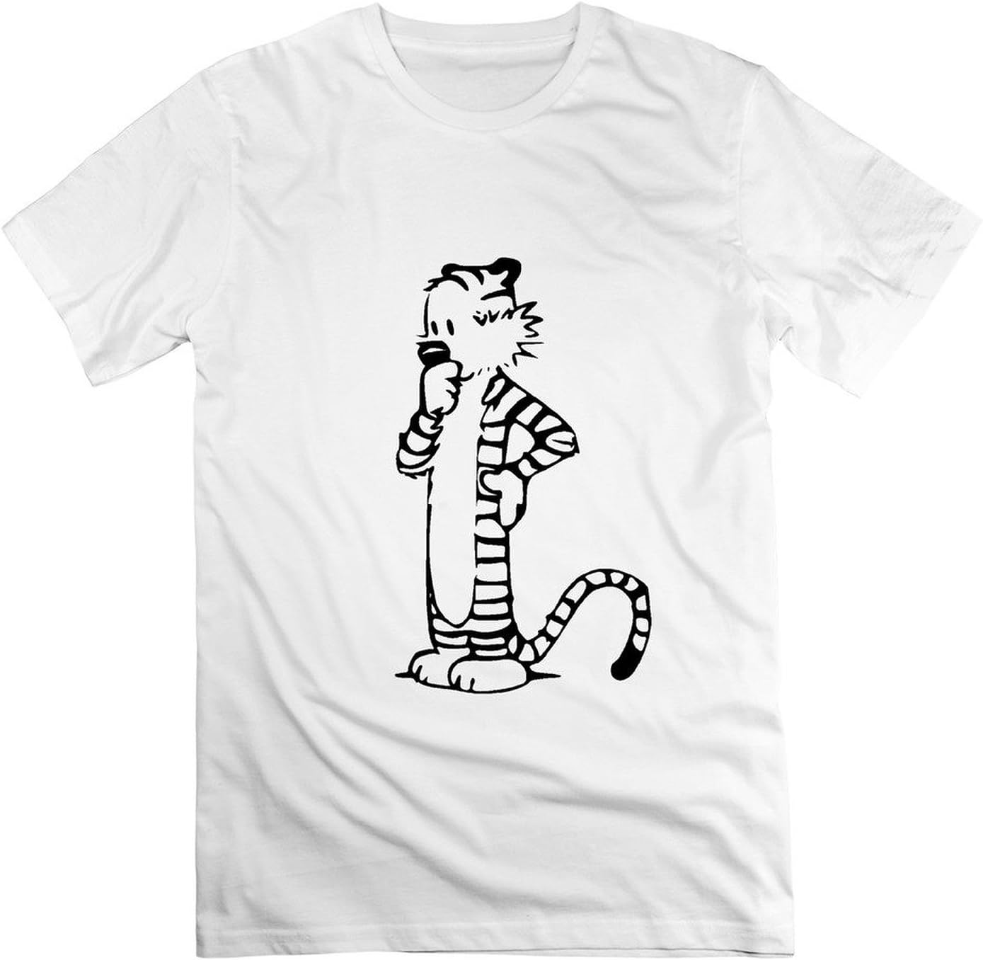 ATT97 Mens Calvin and Hobbes Calvin Tiger Casual V Neck T-Shirt