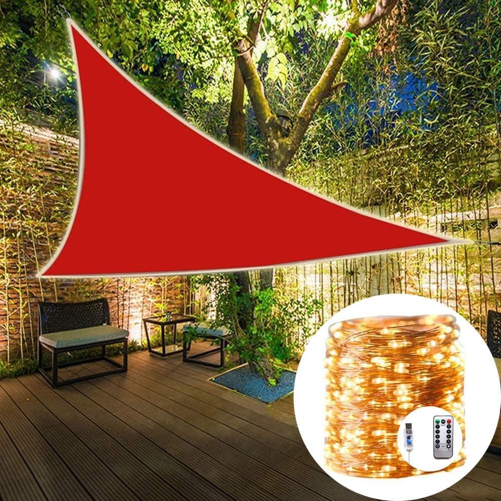 Velas De Sombra con Cuerda De Luz LED para Acampar, Toldo Impermeable