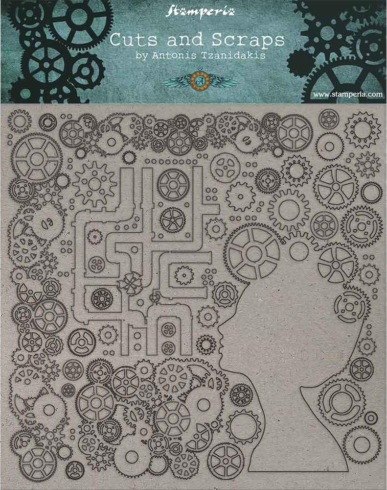 STAMPERIA INTERNATIONAL, KFT GREYBOARD Cut-Outs Lady Gears, Lady & Gears, One Size