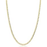 Solid 14k Yellow Gold Filled 3.4 mm Mariner Link Chain Necklace for Men and Women (16-36 inch)