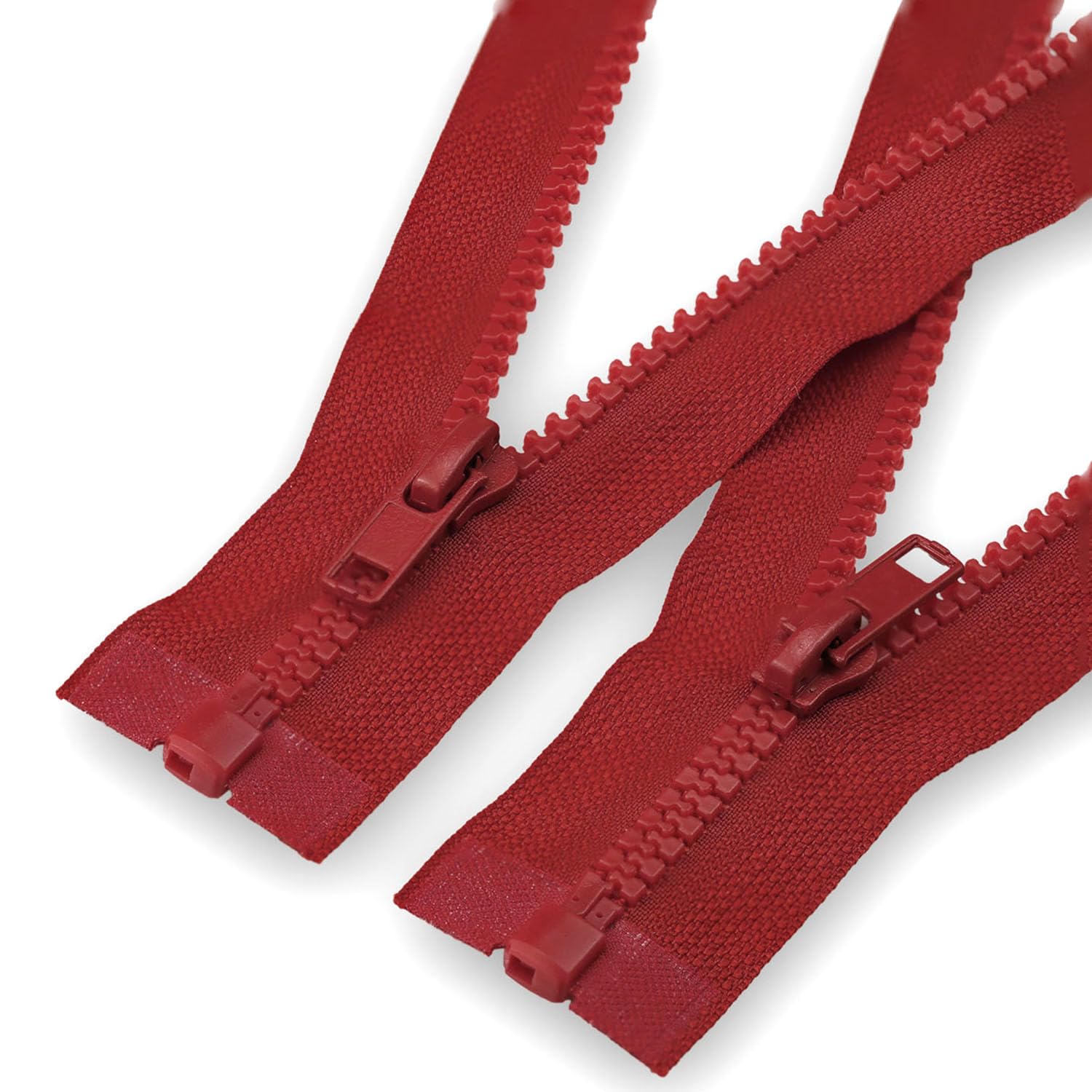 Photo 1 of #5 Separating Sewing Zipper for Jacket: YZSFIRM 2Pcs Red 11 inch Plastic Zippers - Replacement Coat Open End Zipper Bulk
