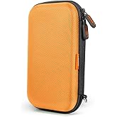 Orange Shockproof Hard EVA Carrying Case Travel Pouch for External Hard Drive, Power Bank, Cell Phone, Cable, Cord - Portable