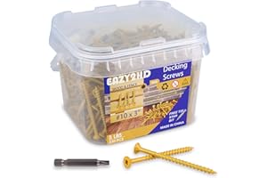 Eazy2hD Exterior Wood Screws # 10 x 3, T25 Star Torx Drive Deck Screws 330 PCS Flat Head Steel Self Tapping Screws Fasteners, Rust Resistant