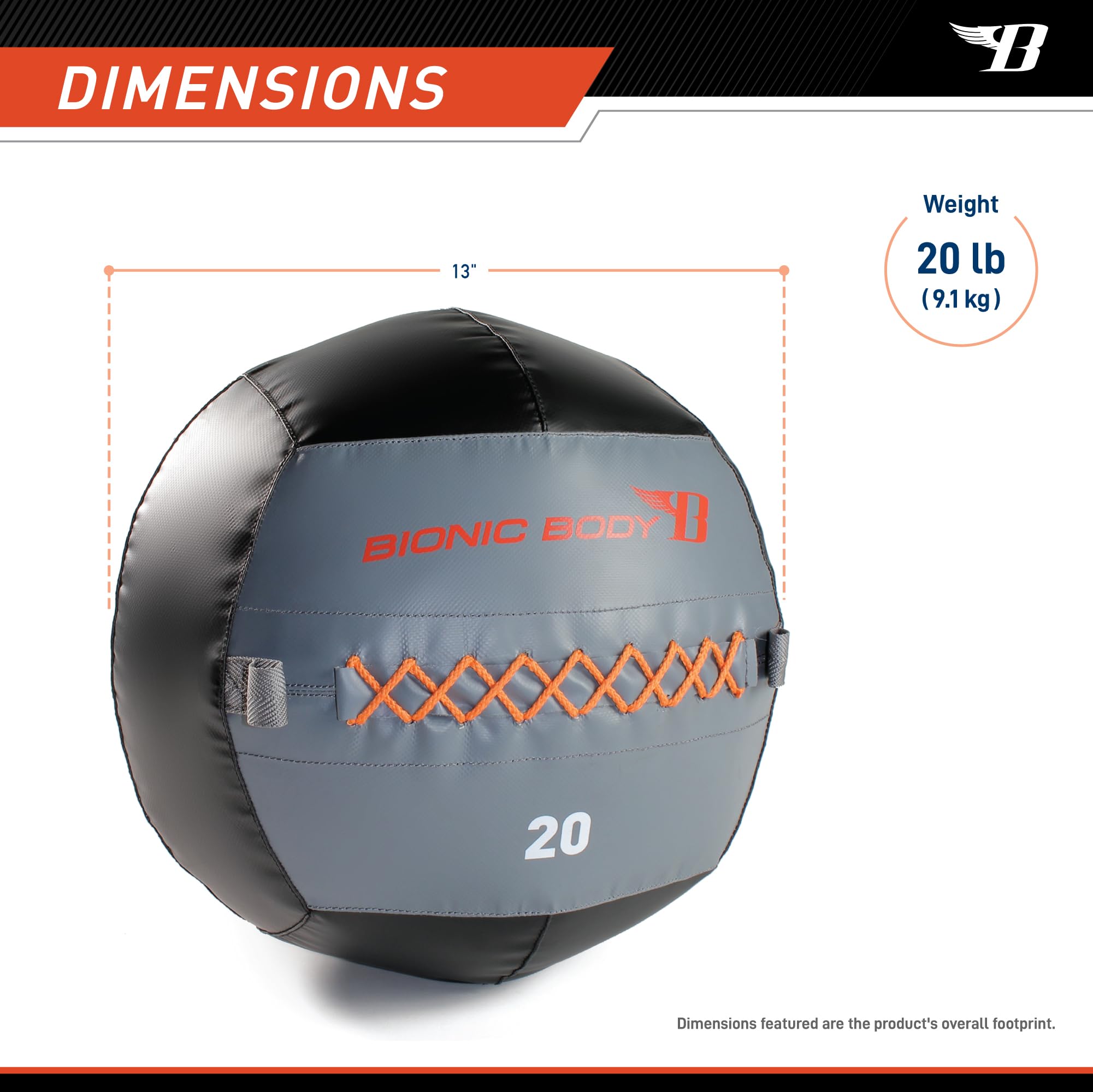 BIONIC BODY Soft Medicine Ball Weighted Slam Wall Ball for Cardio Workout and Core Training – Ideal for Squat, Lunge, and Partner Toss