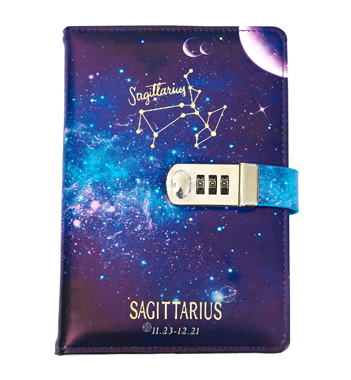 LinYesh Journal with Lock for Women, Lockable Diary for Women Men Girls Boys Teens Kids, Personal Constellations Starry Sky Notebook, A5 21 x 15cm